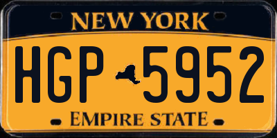 NY license plate HGP5952