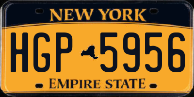 NY license plate HGP5956