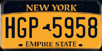 NY license plate HGP5958