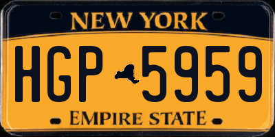 NY license plate HGP5959