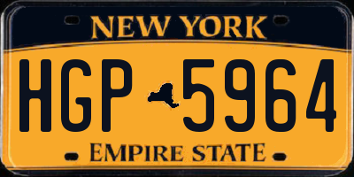 NY license plate HGP5964