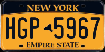 NY license plate HGP5967