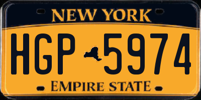 NY license plate HGP5974
