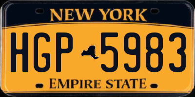 NY license plate HGP5983