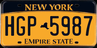 NY license plate HGP5987