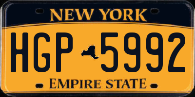 NY license plate HGP5992