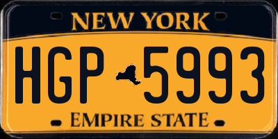 NY license plate HGP5993