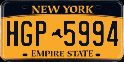 NY license plate HGP5994