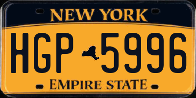 NY license plate HGP5996