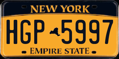 NY license plate HGP5997