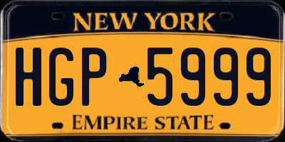 NY license plate HGP5999