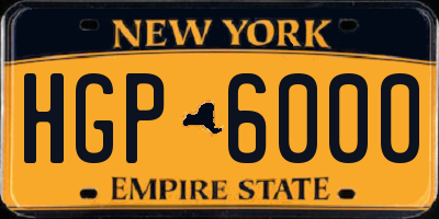 NY license plate HGP6000