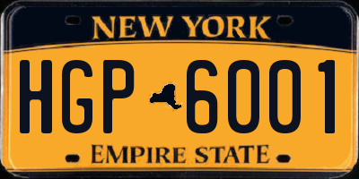 NY license plate HGP6001