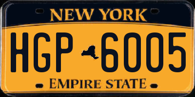 NY license plate HGP6005