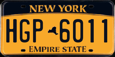 NY license plate HGP6011