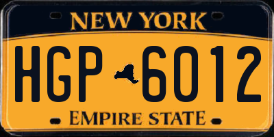 NY license plate HGP6012