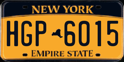 NY license plate HGP6015