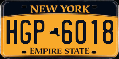 NY license plate HGP6018