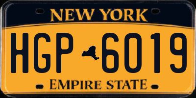 NY license plate HGP6019