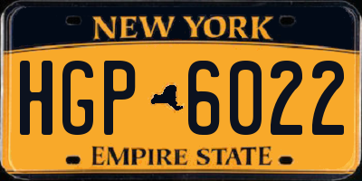 NY license plate HGP6022