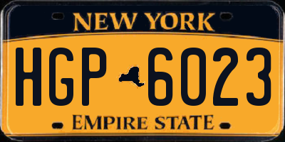 NY license plate HGP6023