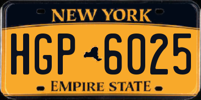 NY license plate HGP6025