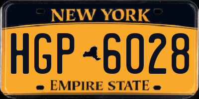 NY license plate HGP6028