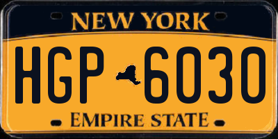 NY license plate HGP6030