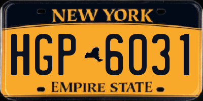 NY license plate HGP6031
