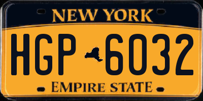 NY license plate HGP6032