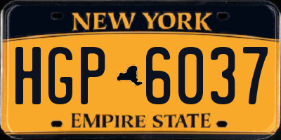 NY license plate HGP6037