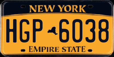 NY license plate HGP6038