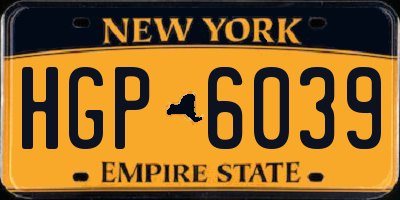 NY license plate HGP6039