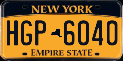 NY license plate HGP6040
