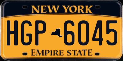 NY license plate HGP6045