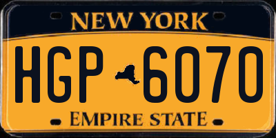 NY license plate HGP6070