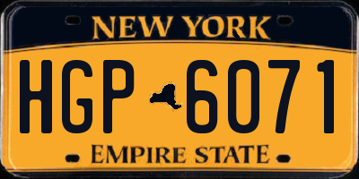 NY license plate HGP6071