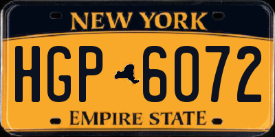 NY license plate HGP6072