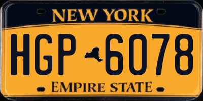NY license plate HGP6078