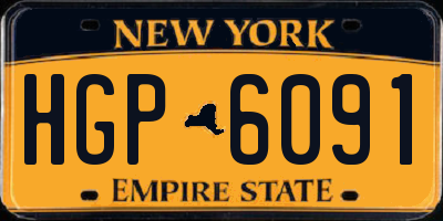 NY license plate HGP6091