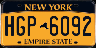 NY license plate HGP6092