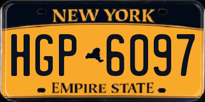 NY license plate HGP6097