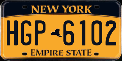 NY license plate HGP6102