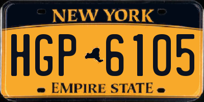 NY license plate HGP6105