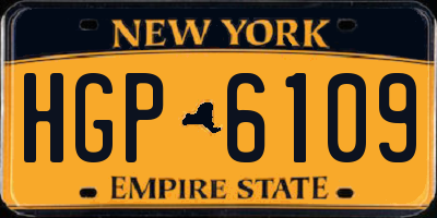 NY license plate HGP6109