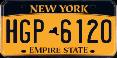 NY license plate HGP6120