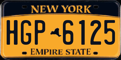 NY license plate HGP6125