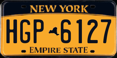 NY license plate HGP6127