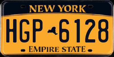 NY license plate HGP6128