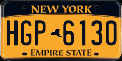 NY license plate HGP6130